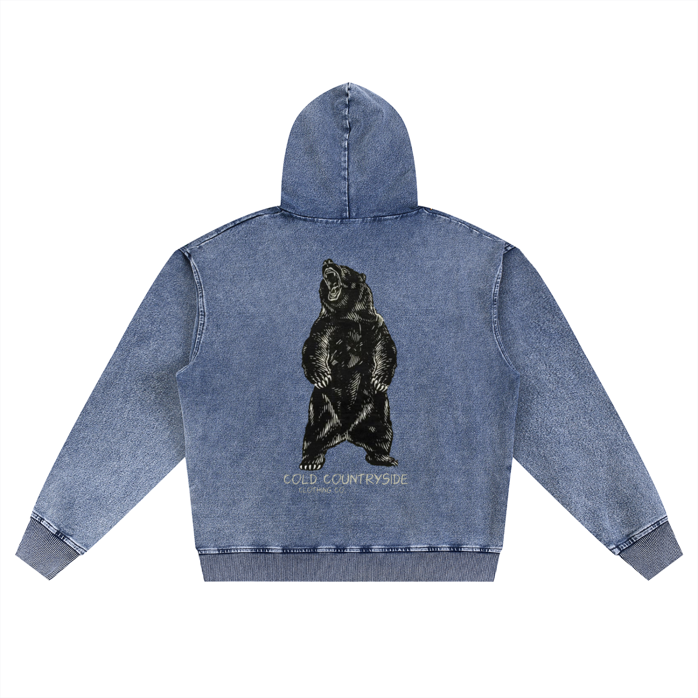 Snow Wash Oversized Zip-Up Hoodie